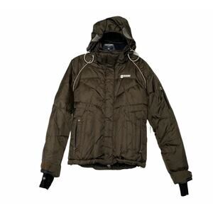 Orage Riders Edge Ski Snowboard Jacket olive Green Enhance Vision Hood Sz S